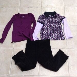 Old Navy & Okie-Dokie | Set of 3 - 2 Long Sleeves Shirts & a Black Pants size 5T